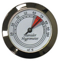 Hygrometer w/ Silver Frame & Glass Face